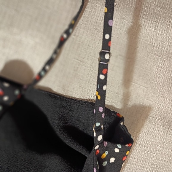 Reformation Troppo Confetti Black W/Colorful Polka Dots Wrap MINI Dress M SHORT! - Picture 10 of 10